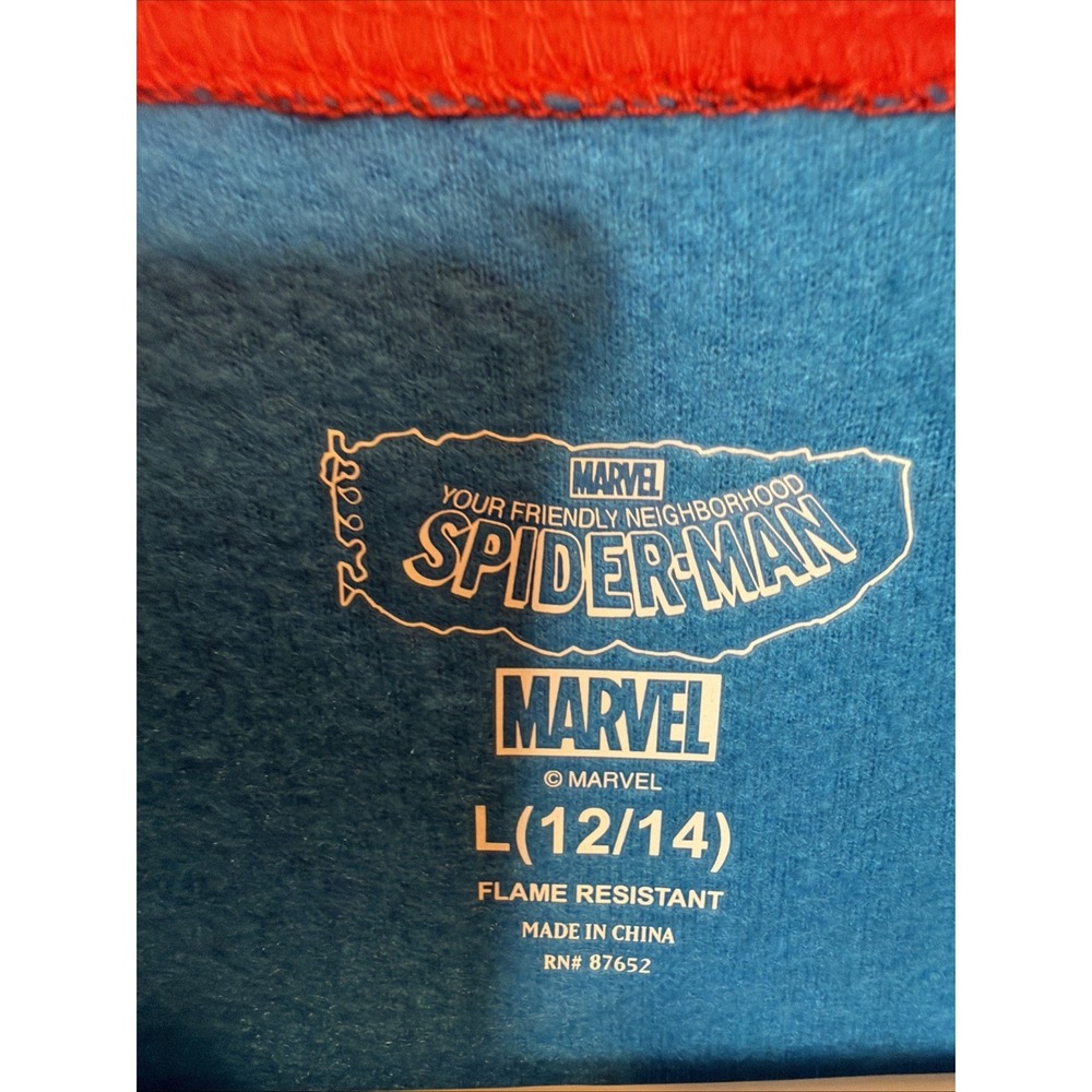 Marvel Spider-Man Superhero Kids Hooded Fleece Costume Pajamas Suit L 12-14 - Picture 12 of 12